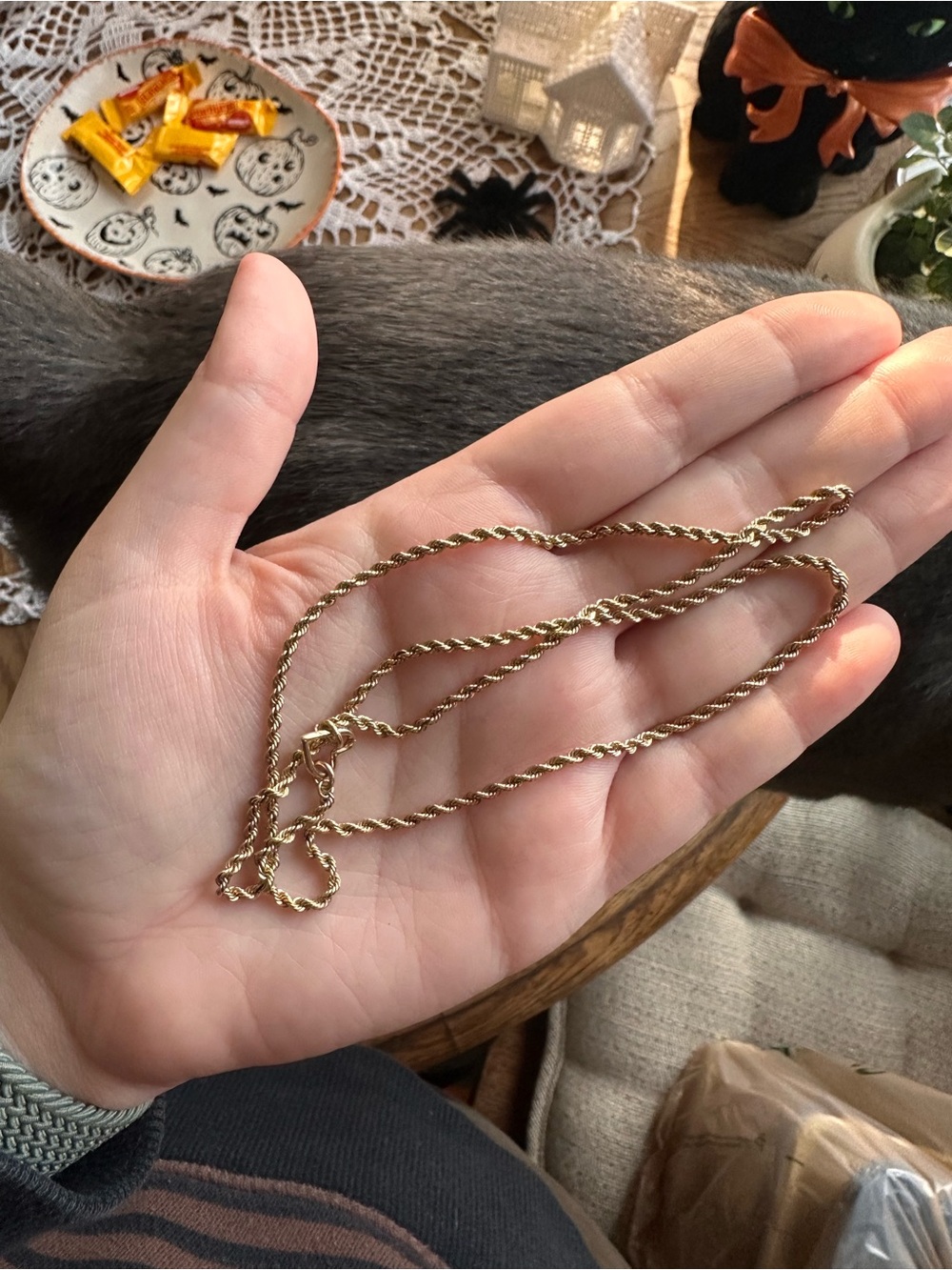 Vintage 14k rope chain necklace and catbird 14k heart charm connector - Picture 7 of 9